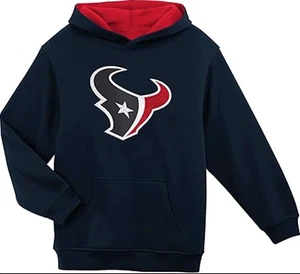 Houston Texans NFL Logo Sudadera con Capucha Canguro Bolsillo Rojo Forrado Capucha Juvenil Grande 14/16 - Imagen 1 de 8