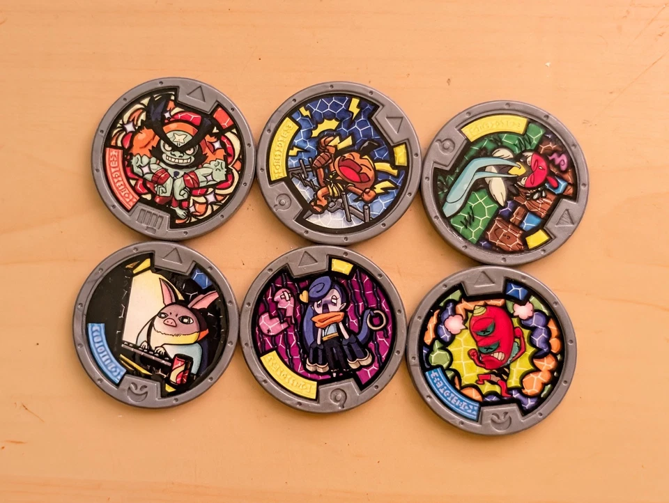 Set of 6 Yokai Watch Medals – Spanish Voice Edition, Made in Spain - Imagen 1 de 4