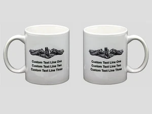 PERSONALISIERTE U-Boot Delfin Abzeichen Kaffeebecher SSBN SSN SS USS USN NEU - Bild 1 von 1