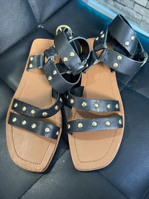 Topshop Pilot Black Stud Sandals Size 4 - Image 1 of 4