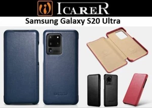 Samsung Galaxy S20 Ultra Echt Leder Wallet Case von Icarer in Blau - Bild 1 von 7