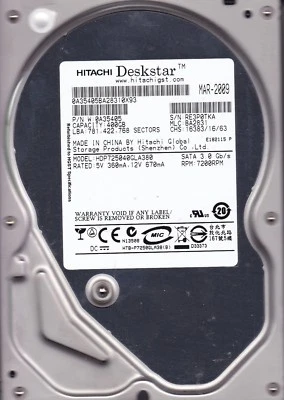Hitachi HDP725040GLA380 400Gb mlc BA2831  p/n 0A35405 A13-10 - Image 1 of 2