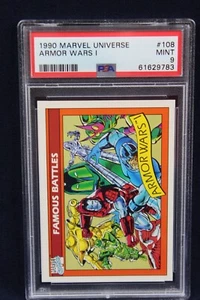 1990 Impel Marvel Universe Card #108 Armor Wars Famous Battle PSA 9 Mint - Bild 1 von 4