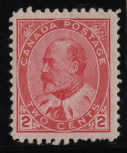 #90 Edward VII 2c Canada mint well centered cv $100 - Picture 1 of 2