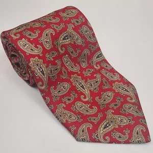 Hilditch & Key Men's Silk Red Paisley Neck Tie 58L 3.75W - Picture 1 of 5