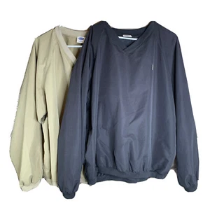 Austin Golf Pullover Windbreaker Mens 2XL Light Jacket 1 Black & 1 Tan Lot of 2 - Picture 1 of 14