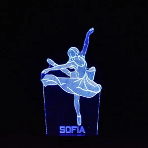 Ballerina Night Light | Personalised 3D Ballet Night Light | Dancing Lamp | Lamp - Picture 1 of 13