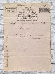 1848 Frachtbrief Streuli Burkhard Horgen Fuhrmann Hotz Dusser Schwyz Dokument - Picture 1 of 2