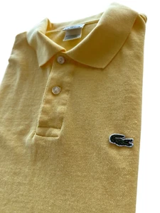 Polo Lacoste Hombre Talla 5 Pequeño Amarillo Manga Corta Algodón - Imagen 1 de 10