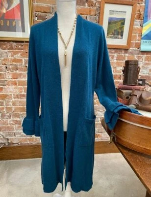 Suéter Cárdigan Largo Isaac Mizrahi Cachemir Volantes S Pequeño Nuevo Foto 1 de 4