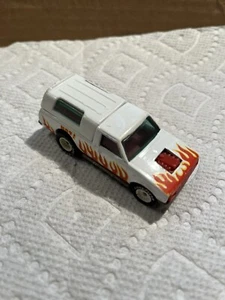 Vintage 1982 Hot Wheels Dodge D-50 White w/ Flames HiRakers w/ Real Riders - Picture 1 of 12
