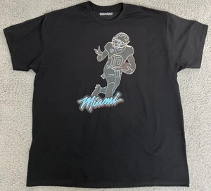 Miami Dolphins NFL Tyreek Hill Miami Nights Peace Cheetah Men’s Black Tee Large - Picture 1 of 4
