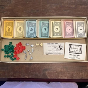 MONOPOLY Parker Brothers Brettspiel 1935-1946 Vintage Teile SIEHE BILDER - Bild 1 von 21
