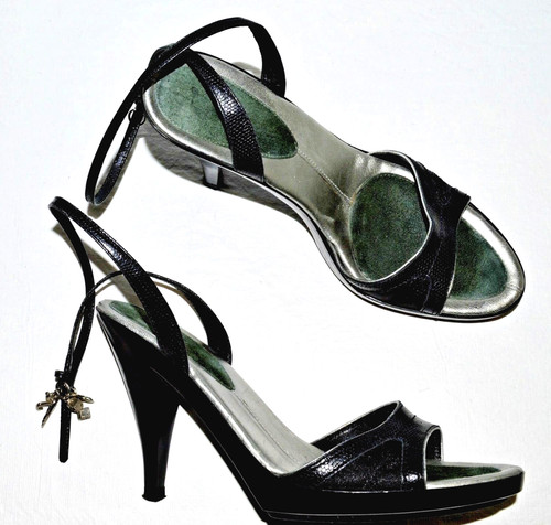 SERIE G NIKELAB 7 M NERO STAMPA SERPENTE PELLE AVVOLGENTE CON PLATEAU CAVIGLIA