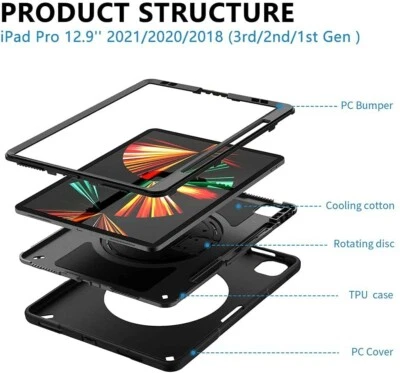Doormoon Case Compatible with iPad Pro 12.9 inch 2021 5 Generation Heavy Duty ! - Image 1 of 4