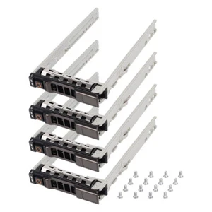 4Pcs (Used) 2.5" SAS SATA Hard Drive Tray Caddy Kit For Dell PowerEdge Servers - Photo 1/6
