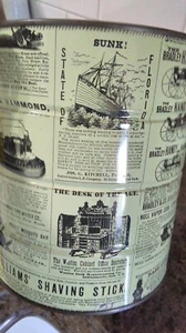 1 Vintage bedruckte Sammler Nachrichtendruck Dose Kaffeedosen leer ohne Deckel leer  - Bild 1 von 9