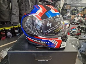 SCORPION Casco Integrale EXO 1400 EVO II Air - Linart - Blue Taglia L - Foto 1 di 11