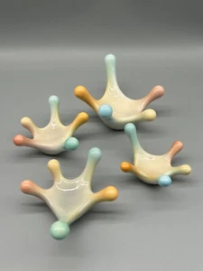 SET DI 4 SVUOTA TASCHE PORTA ANELLI CERAMICA SMALTATA GOCCE ANNI 90 - Imagen 1 de 7