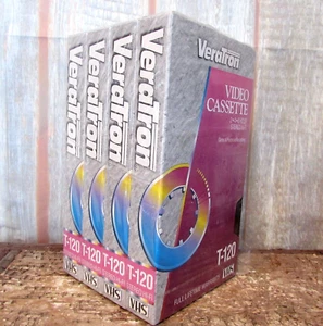Veratron T-120 6 horas estéreo Hi-Fi grabación en blanco 4 cintas VHS nuevo sellado - Imagen 1 de 6