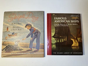 Lot: VTG The Golden Library of Knowledge Famous American Ships and Ship's Dog - Picture 1 of 20