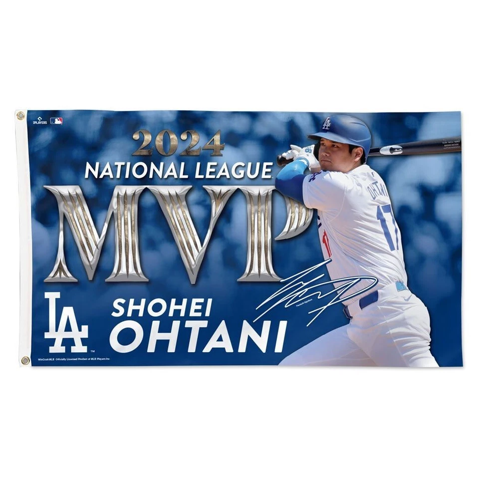 SHOHEI OHTANI #17 2024 NL MVP LOS ANGELES DODGERS 3'X5' DELUXE FLAG WINCRAFT - Image 1 of 1