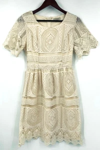 Polagram Cream White Lace Midi Dress - Size M - Style #PSD1508 PO #1268 - Picture 1 of 6