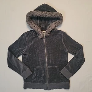 MICHAEL KORS Hoodie mit Kunstfellbesatz grau Velour Größe M Jacke Sweatshirt - Bild 1 von 16