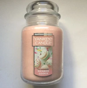 Yankee Candle RAINBOW COOKIE 22 oz LARGE JAR HTF COOKIE SCENT RETIRED - Picture 1 of 2