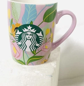 Taza de cerámica Starbucks rosa floral 10 oz 2020 café feliz primavera nueva - Imagen 1 de 7