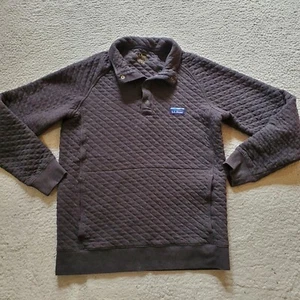 LL Bean Sweater Mens Small Gray 1/4 Snap Quilted Pockets Sweatshirt Casual - Picture 1 of 20