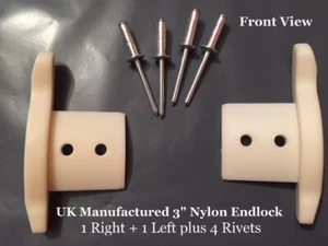 PAAR 3" NYLON HOHE SCHLAGFESTIGKEIT QUALITÄT ROLLLADEN ENDSCHLOSS ENDSCHLÖSSER - Bild 1 von 2