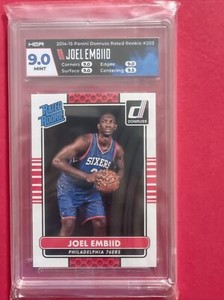 2014 Donruss Joel Embiid Rated Rookie #203 Rookie Card 76ers HGA 9.0 MINT RC