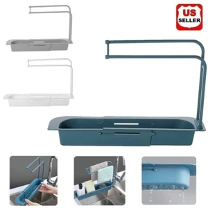 Sink Rack Telescopic Holder Expandable Storage Drain Kitchen Shelf Sponge Basket - Picture 1 of 10