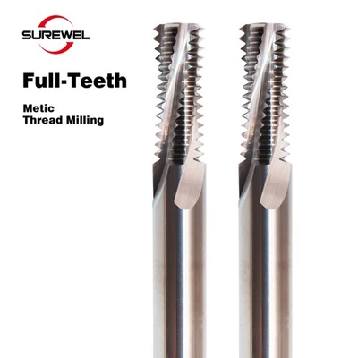 Carbide Thread Mill Balzers Coated Full Thread Milling Cutter Metric M1.6 M2 M10 - Image 1 of 4