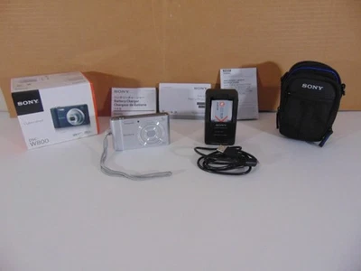 Sony Cyber Shot DSC-W800 silver digital camera EUC Tested w/ carrying case - Image 1 of 4