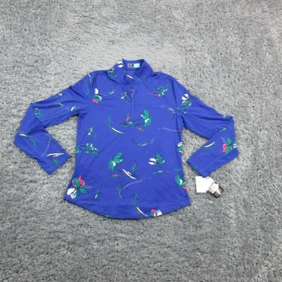 Pullover PGA TOUR Mujer Pequeño Manga Larga Cuarto Cremallera Cuello Simulado Golf Floral Nuevo con Etiquetas Foto 1 de 4