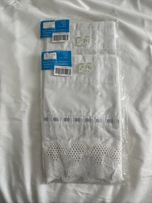 2 70x12 хлопчатобумажных белых валента. Кружево и отделка с синей лентой Wedgewood - Изображение 1 из 4