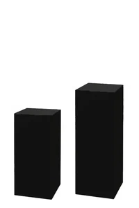 set of 2 Black Acrylic Display Plinth Pedestal Stand Modern events weddings - Picture 1 of 1