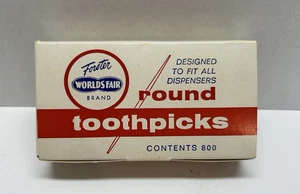 Stuzzicadenti rotondi marca Forster Worlds Fair lunghi conici USA 800 ct in scatola NUOVO! - Foto 1 di 6