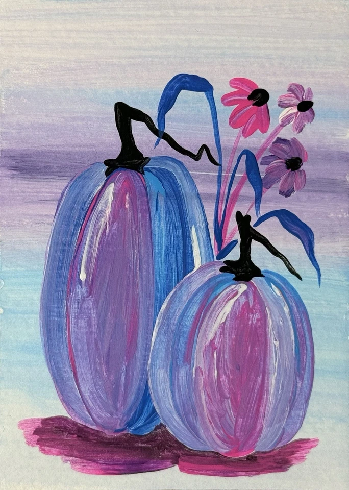 Tarjeta de arte de pintura ACEO original de medios mixtos Foto 1 de 1