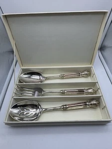 (3) Piece Serving Set Godinger for Neiman Marcus Plume Pattern Red Flatware - Bild 1 von 5
