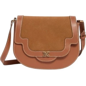Sam Edelman Marsella Large Saddle Crossbody Bag Cognac - Picture 1 of 6