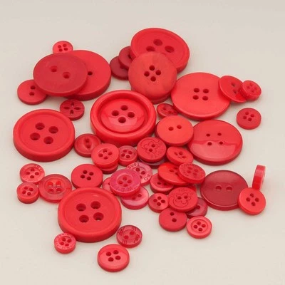 30g Red Series Resin Buttons for Sewing Scrapbooking Clothing Handmade Decor DIY - Image 1 of 4
