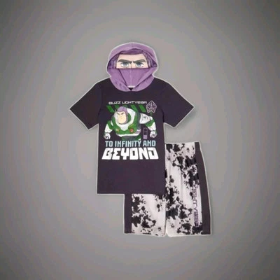 Nuevo Conjunto Camiseta y Pantalones Cortos Disney Niños Gris y Púrpura Buzz Lightyear Conjunto Foto 1 de 4