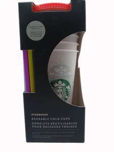 Starbucks 2021 Summer Color Changing Confetti 24 oz Venti Cold Cups Becher Neu - Bild 1 von 16