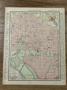 Antique 1899 Map Of Washington, District Of Columbia 14”x11” - Picture 1 of 12