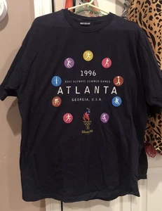 Vintage Champion 1996 Atlanta Centennial Olympic Games Black Tee Shirt Size XXL - Picture 1 of 5