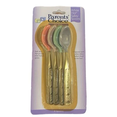 Parents Choice Baby Spoons Safety White Hot Spoons 6M+ 4 Pack Feeding Flatware - Image 1 of 4