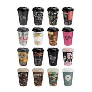 Reusable Coffee Cups Eco Friendly Thermal Insulated Travel Mug Lid 450ml UK - Picture 1 of 11